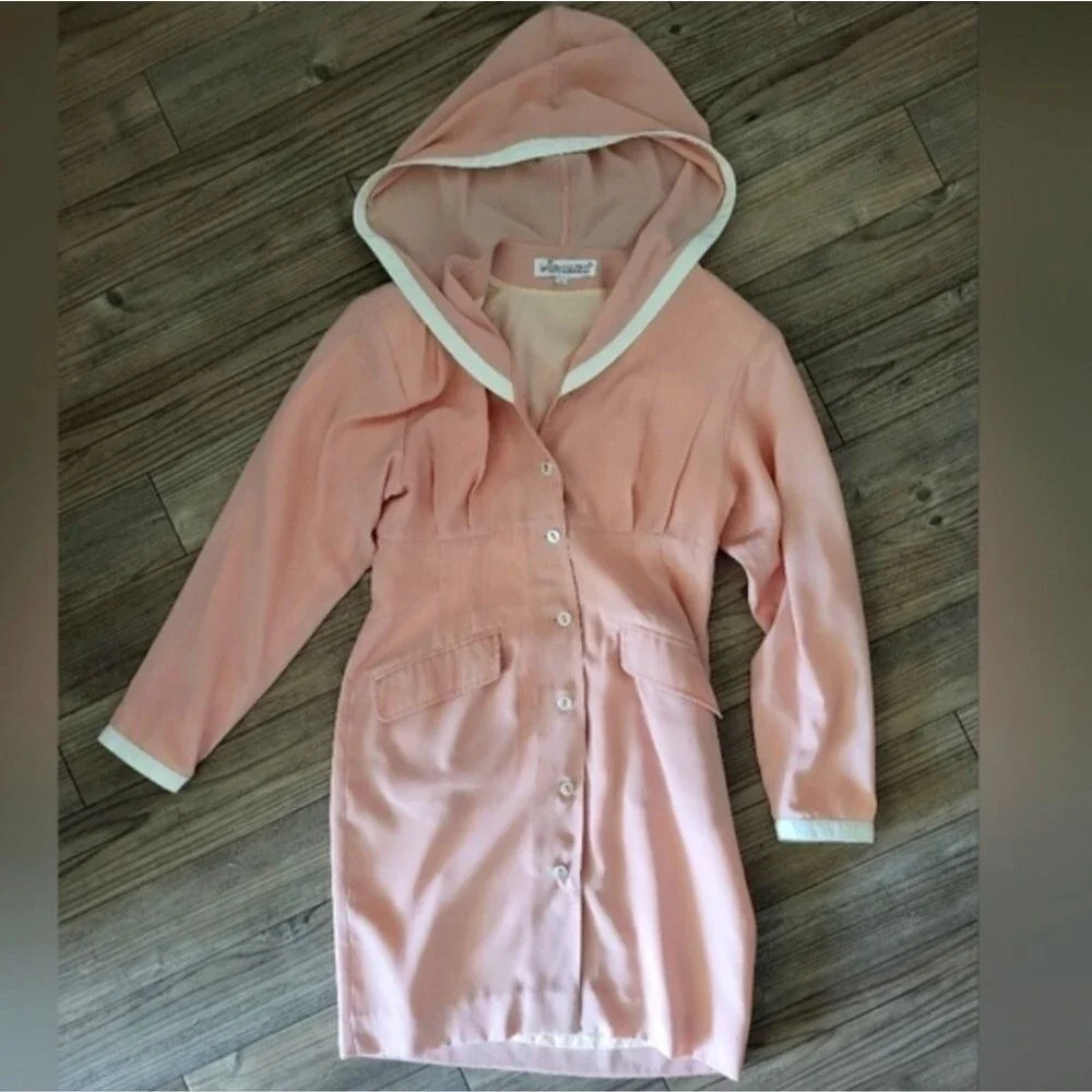 Chic Peach Hooded Jacket from Florence, Italy
